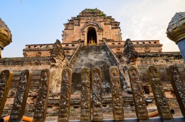 Ancient Pagoda of Wat Chedi Luang at Evening, Chiangmai Province.