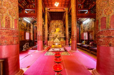 CHIANG MAI, THAILAND - March 21, 2021 : Ancient Buddha Statue of Wat Hang Dong in Chiang Mai City, Thailand.