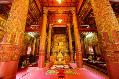 CHIANG MAI, THAILAND - March 21, 2021 : Ancient Buddha Statue of Wat Hang Dong in Chiang Mai City, Thailand.