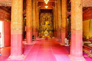 CHIANG MAI, THAILAND - March 21, 2021 : Ancient Buddha Statue of Wat Hang Dong in Chiang Mai City, Thailand.