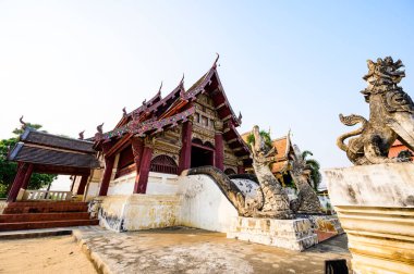 CHIANG MAI, THAILAND - March 21, 2021 : Beautiful Old Church in Wat Hang Dong, Chiangmai Province.