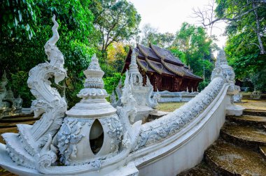 Molding Art and Lanna Style Church of Wat Luang Khun Win in Chiangmai Province, Thailand.