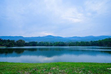 Ang Kaew Reservoir in Chiangmai Province at Evening, Thailand.