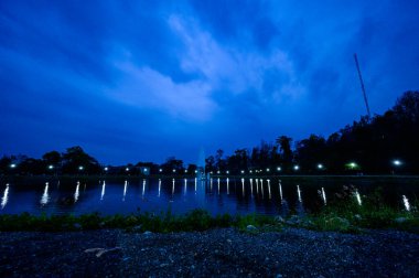 Lake in Chiangmai University at Evening, Thailand.
