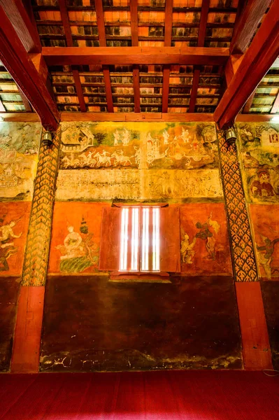 Chiang Mai Thailand March 2021 Ancient Buddhist Painting Wall Wat — Stock Fotó