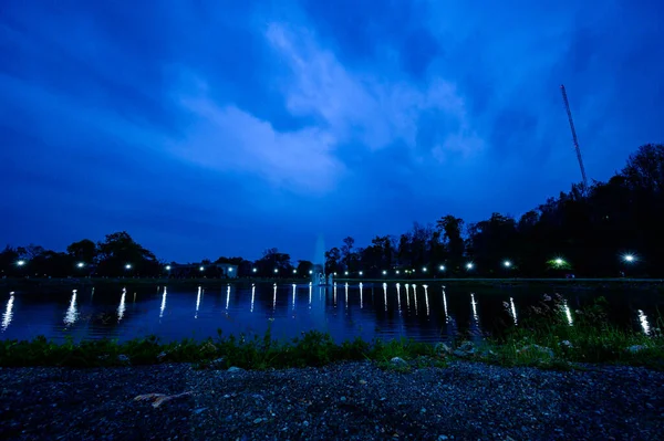 Lake Chiangmai University Evening Thailand — Foto de Stock