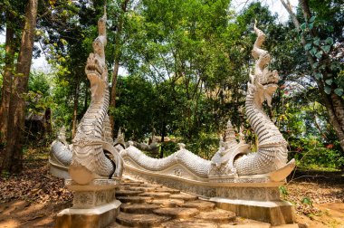 Thai Style Buddism Stair at Wat Luang Khun Win, Chiangmai Province.