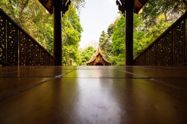 Thai Style Church on Floor at Wat Luang Khun Win, Chiangmai Province.