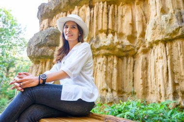 Asian women with Pha Chor background in Chiang Mai province, Thailand.