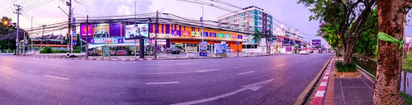 Чанг Май Таиланд Апреля 2021 Года Панорама Вид Улицу Углу — стоковое фото