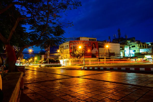 Chiang Mai Thailand May 2021 Chang Phuak Gate Junction Night — Zdjęcie stockowe