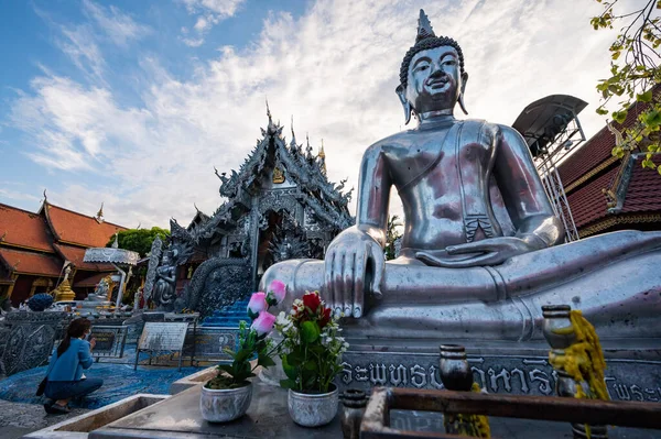 CHIANG MAI, THAILAND - 22 Mart 2022 Sri Suphan Tapınağındaki Gümüş Kilise, Chiang Mai Eyaleti.