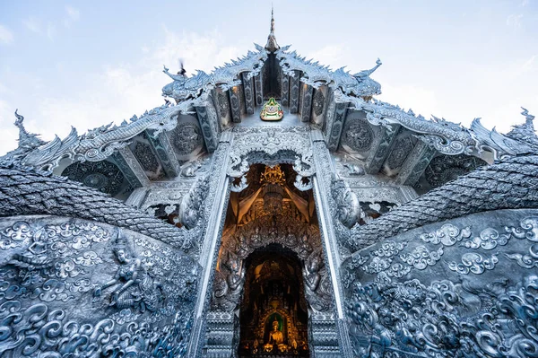 Chiang Mai Thailand Března 2022 Stříbrný Kostel Chrámu Srí Suphan — Stock fotografie