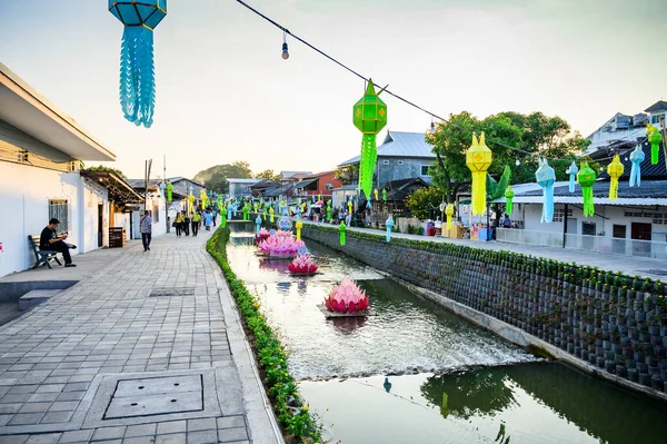 Chiang Mai Thailand November 2022 Klong Mae Kha Floating Market —  Fotos de Stock