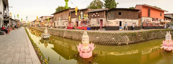Chiang Mai Thailand November 2022 Panorama Klong Mae Kha Floating — Fotografia de Stock