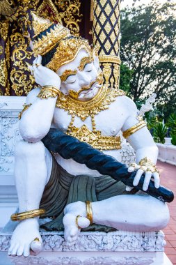 Beyaz dev heykel Watphadarabhirom Tapınağı, Tayland.