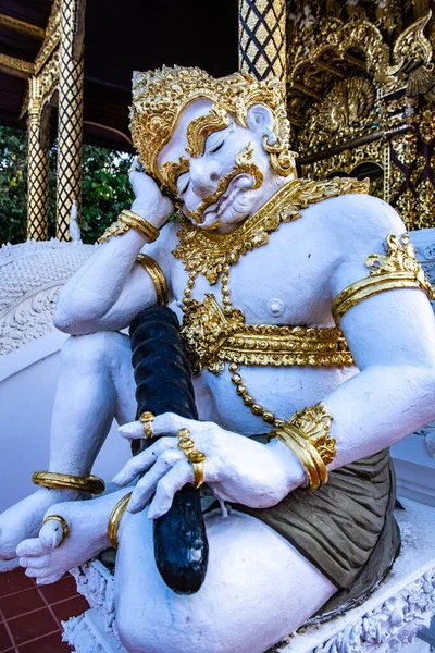 Witte Reus Standbeeld Watphadarabhirom Tempel Thailand — Stockfoto