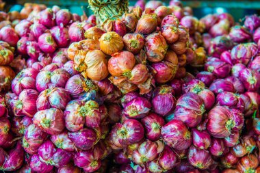 Tayland 'ın kırmızı soğan arka planı.