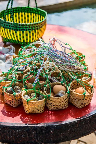 stock image Eggs in small basket, Thailand.