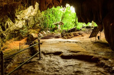 Entrance of Thamluang cave in Thamluang Khunnam Nangnon National Park, Thailand.