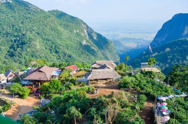 CHIANG RAI, THAILAND - November 9, 2020 : Beautiful mountain view at Pha Hi village, Chiang Rai province.