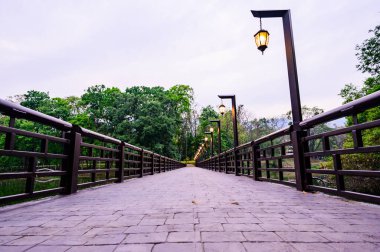 Walkway Bridge in Public Park, Chiangmai Province.