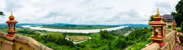 Panoráma Kilátás Mekong Folyóra Wat Phrathat Pha Ngao View Point — Stock Fotó