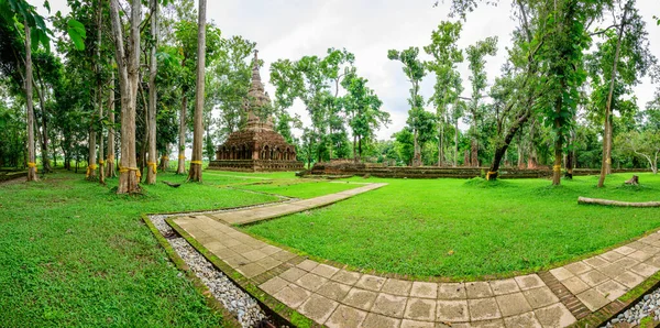 Panorama View Ancient Pagoda Wat Sak Chiang Rai Province — Stok fotoğraf