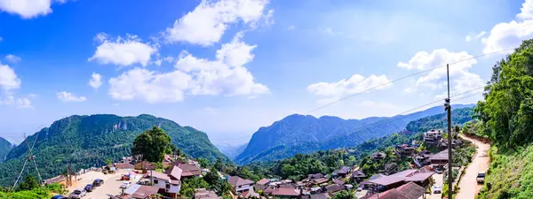 Vista Panorámica Del Pueblo Pha Montaña Provincia Chiang Rai — Foto de Stock
