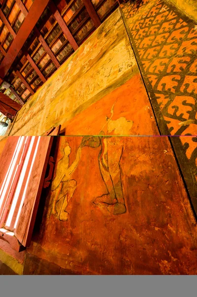 Chiang Mai Thailand March 2021 Ancient Buddhist Painting Wall Wat — Foto Stock