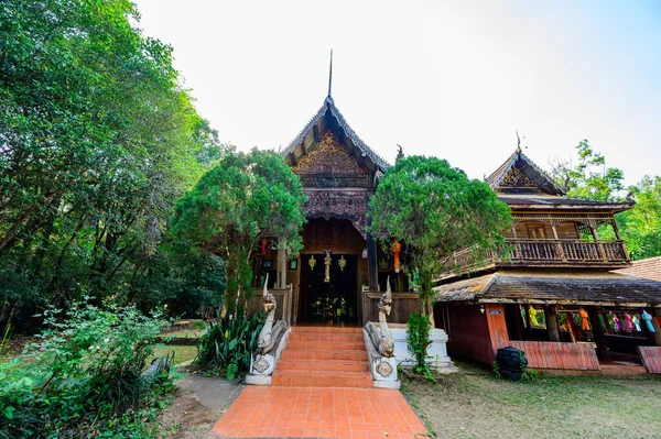 Chiangmai Tayland Wat Luang Khun Win Antik Tahta Binası — Stok fotoğraf