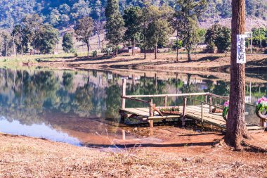 Tayland 'ın Chiangmai eyaletinde göl manzarası.