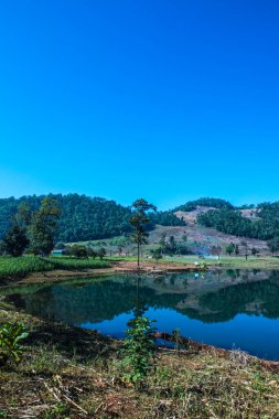 Tayland 'ın Chiangmai eyaletinde göl manzarası.