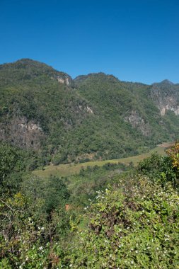 Tayland 'ın Chiangmai bölgesindeki dağların görüş açısı.