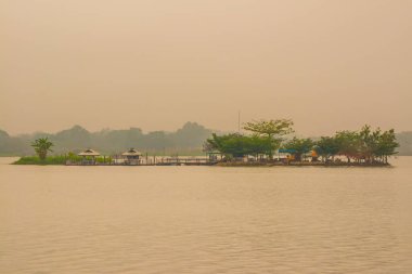 Tilok Aram temple in Kwan Phayao lake, Thailand.