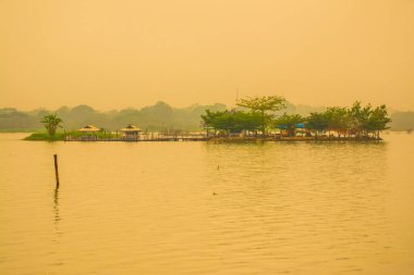Tilok Aram temple in Kwan Phayao lake, Thailand.
