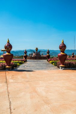 Prayodkhunpol 'deki güzel çeşme Wiang Kalong Tapınağı, Tayland.