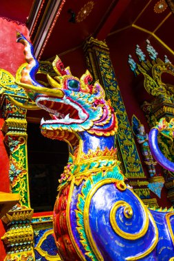 Himmapan hayvan heykeli Prayodkhunpol Wiang Kalong Tapınağı, Tayland.
