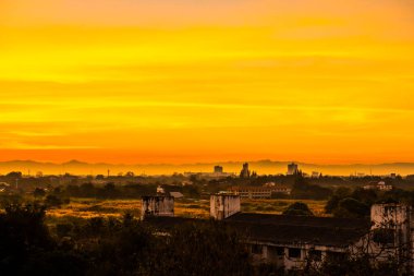 Chiangmai şehrinde gün doğumu, Tayland.