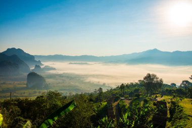 Phu Langka Ulusal Parkı, Tayland Güzel Dağ Manzarası.