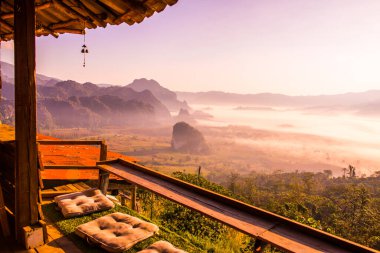 Phu Langka Ulusal Parkı, Tayland Güzel Dağ Manzarası.