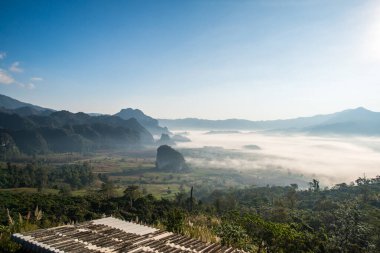 Phu Langka Ulusal Parkı, Tayland Güzel Dağ Manzarası.