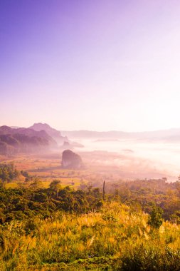 Phu Langka Ulusal Parkı, Tayland Güzel Dağ Manzarası.