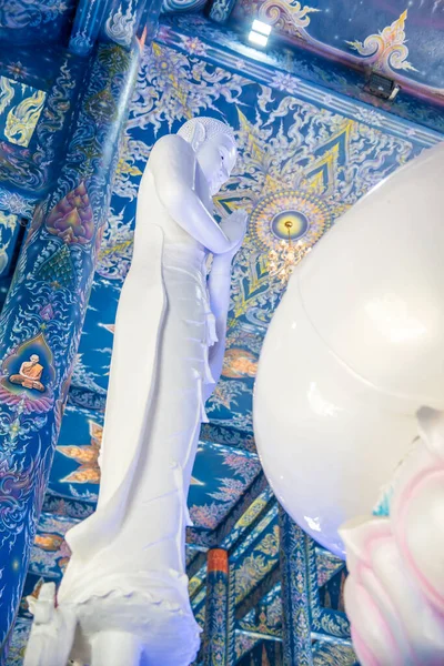 Statua Del Monaco Bianco Nel Tempio Rong Sua Ten Thailandia — Foto Stock