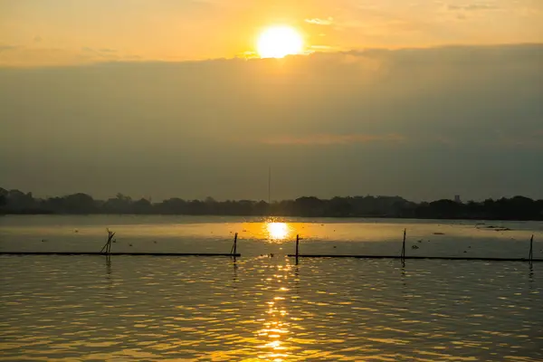 Salida Del Sol Lago Kwan Phayao Tailandia — Foto de Stock