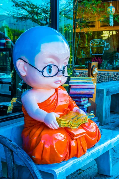 Monk Statue Conveys Dharma Meaning Thailand — Stock Photo, Image