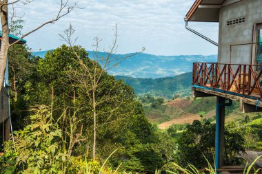 Doğal manzara, Tayland 'da bir dağ evi..