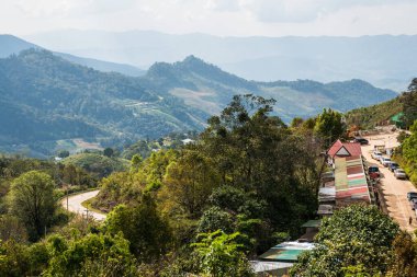 Tayland 'ın Chiangrai eyaletindeki Doi Pha Tang' da Dağ Manzarası.