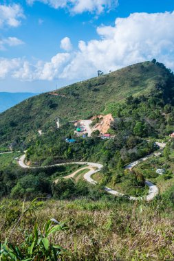 Tayland 'ın Chiangrai eyaletindeki Doi Pha Tang' da Dağ Manzarası.