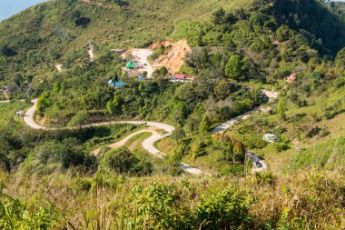 Tayland 'ın Chiangrai eyaletindeki Doi Pha Tang' da Dağ Manzarası.